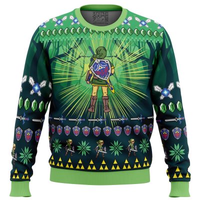 Link Legend of Zelda PC Ugly Christmas Sweater front mockup - Legend Of Zelda Shop