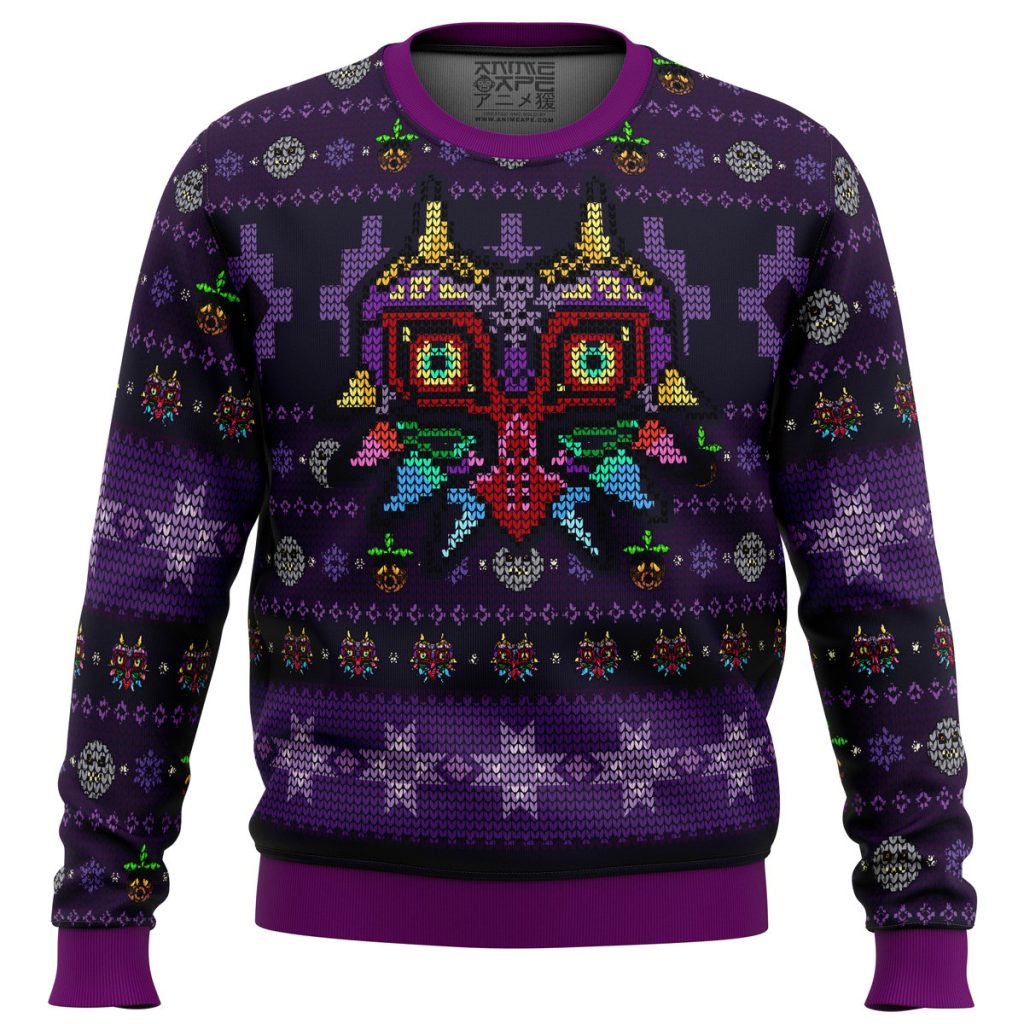 Majoras Mask Seamless Pattern The Legend of Zelda men sweatshirt FRONT mockup - Legend Of Zelda Shop