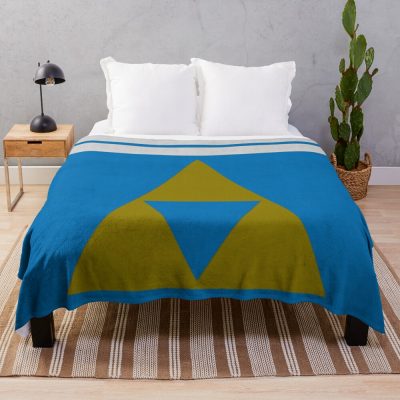 Triforce With Blue And White Throw Blanket Official The Legend Of Zelda Merch