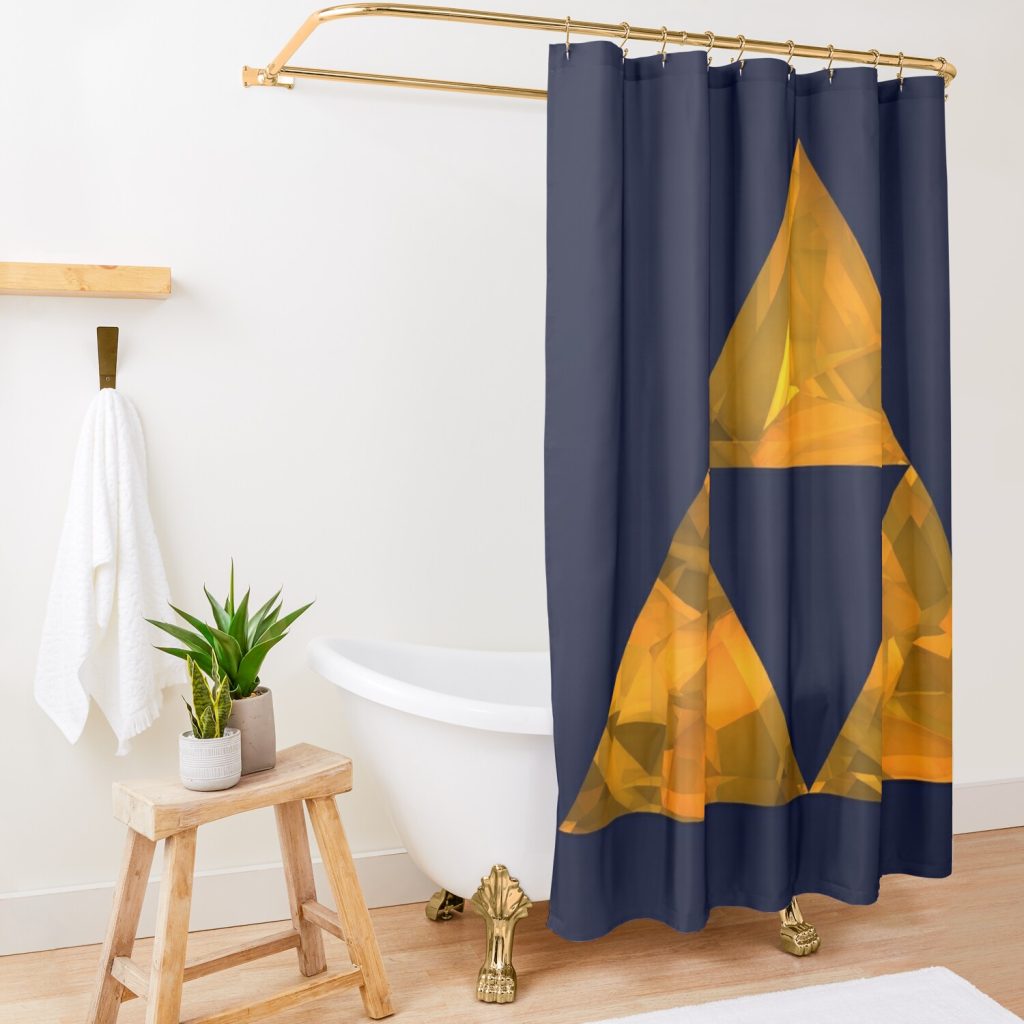 Triforce Shattered Crystal Shower Curtain Official The Legend Of Zelda Merch