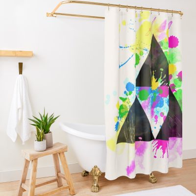 Triforce Paint Splatter Shower Curtain Official The Legend Of Zelda Merch