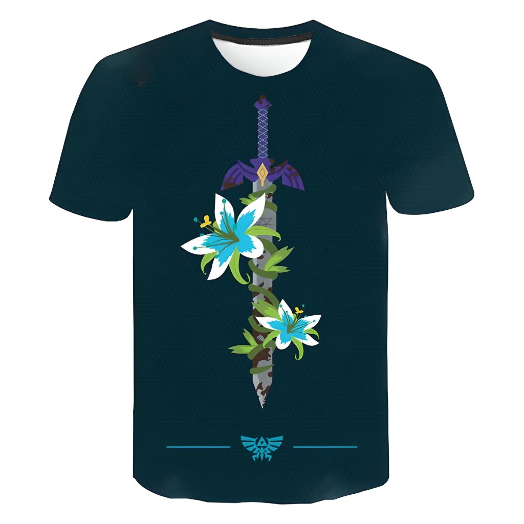 flowery master sword BOTW t shirt - Legend Of Zelda Shop