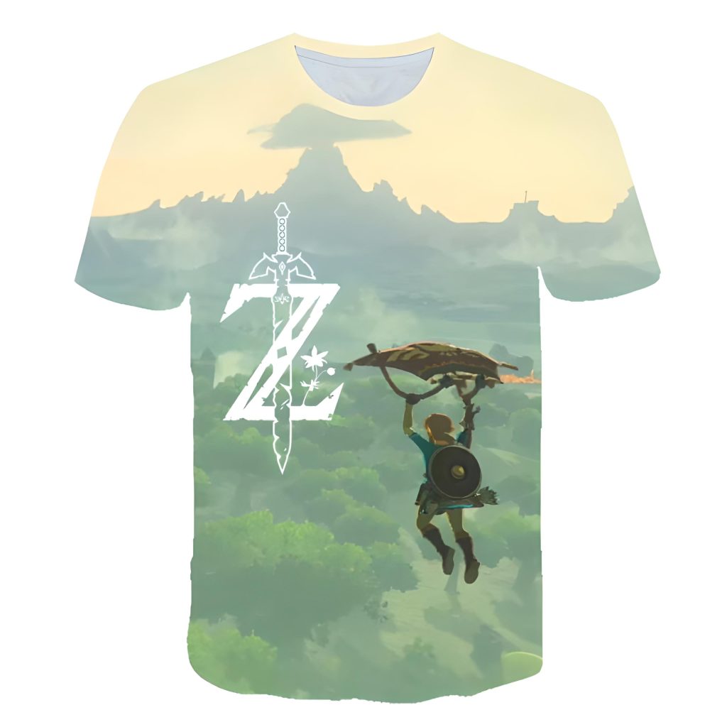 link paraglider BOTW t shirt - Legend Of Zelda Shop