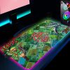 Zeldaes Computer Table Mousepad Rgb Mouse Pad Gaming Gamer Keyboard Pc Accessories Laptop Mat Deskpad Desk 3 - Legend Of Zelda Shop